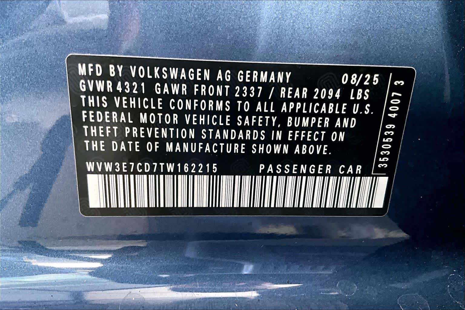 New 2026 Slate Blue Metallic Volkswagen SE image 18