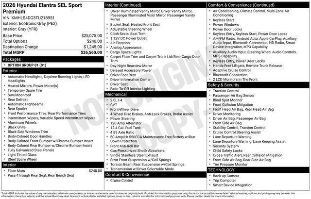 New 2026 Gray Hyundai SEL Sport image 5