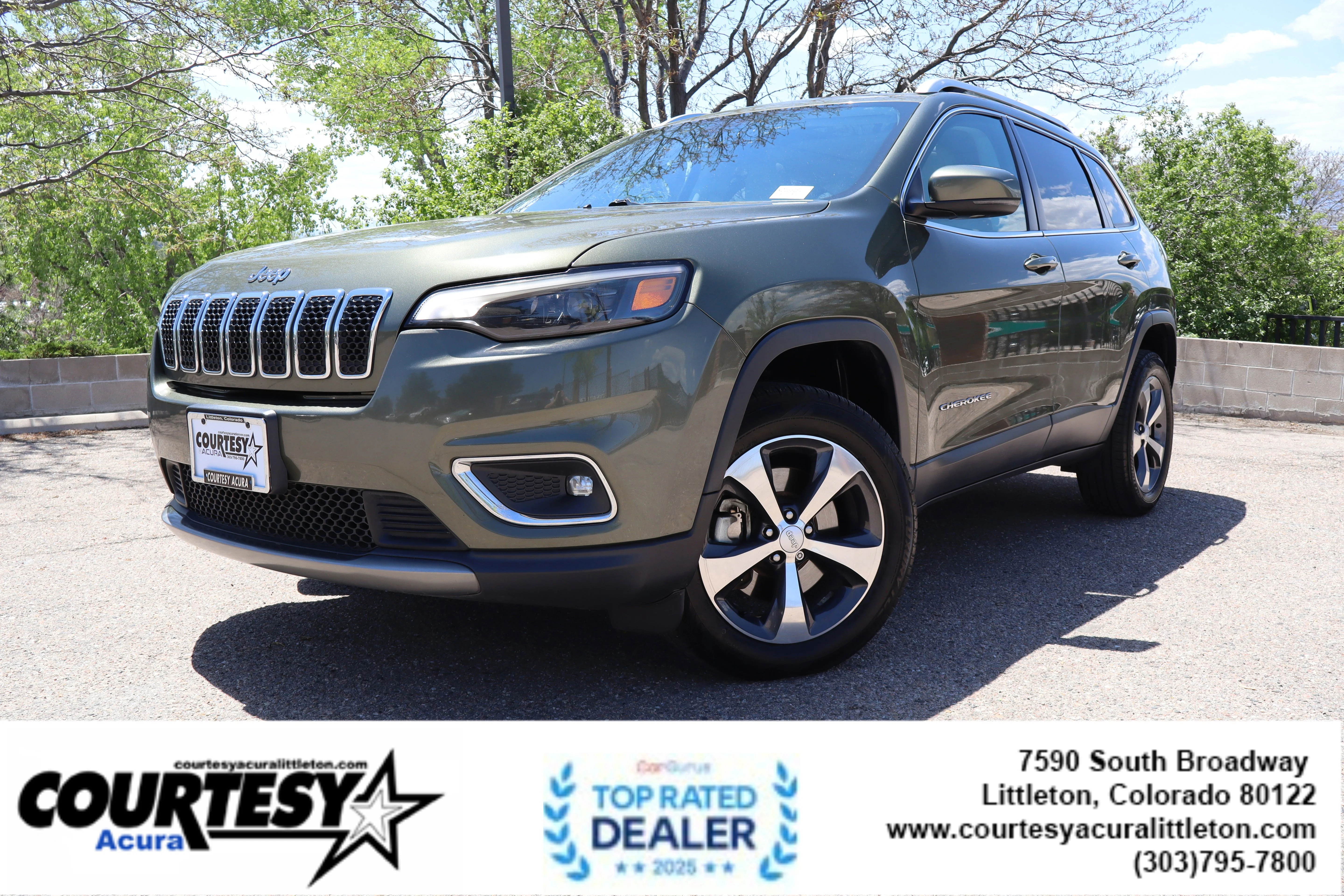 Used 2019 Olive Green Pearlcoat Jeep Limited image 1