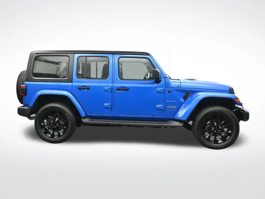 Used 2022 Blue Jeep Unlimited Sahara 4xe image 4