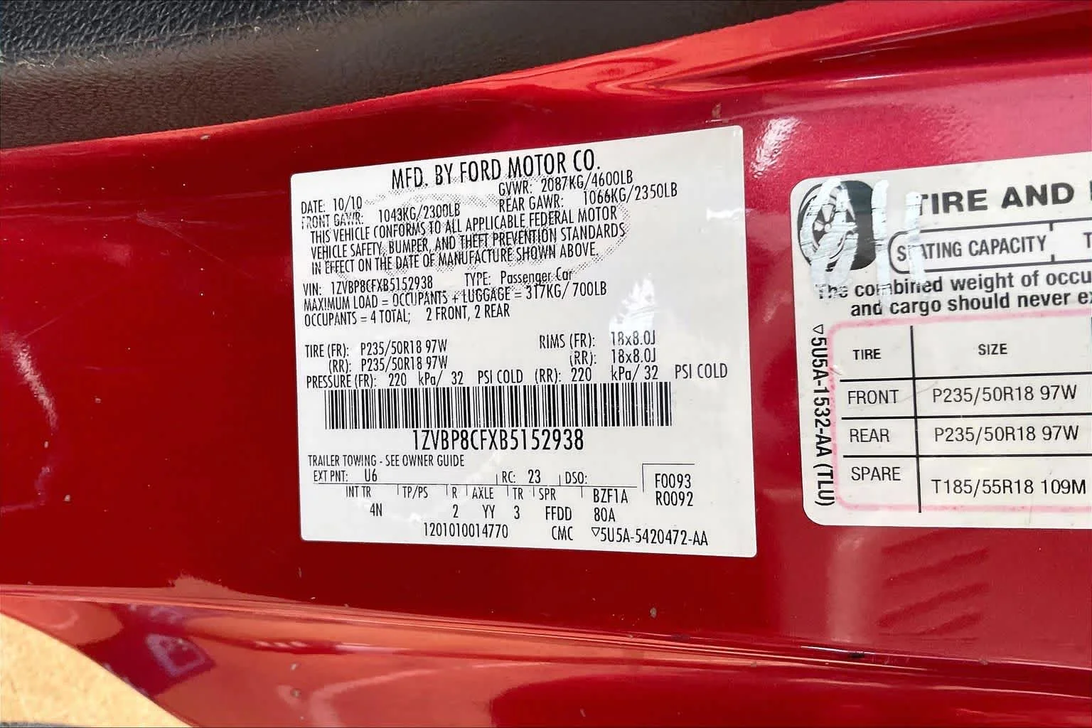 Used 2011 Red Candy Metallic Tinted Clearcoat Ford GT Premium image 28