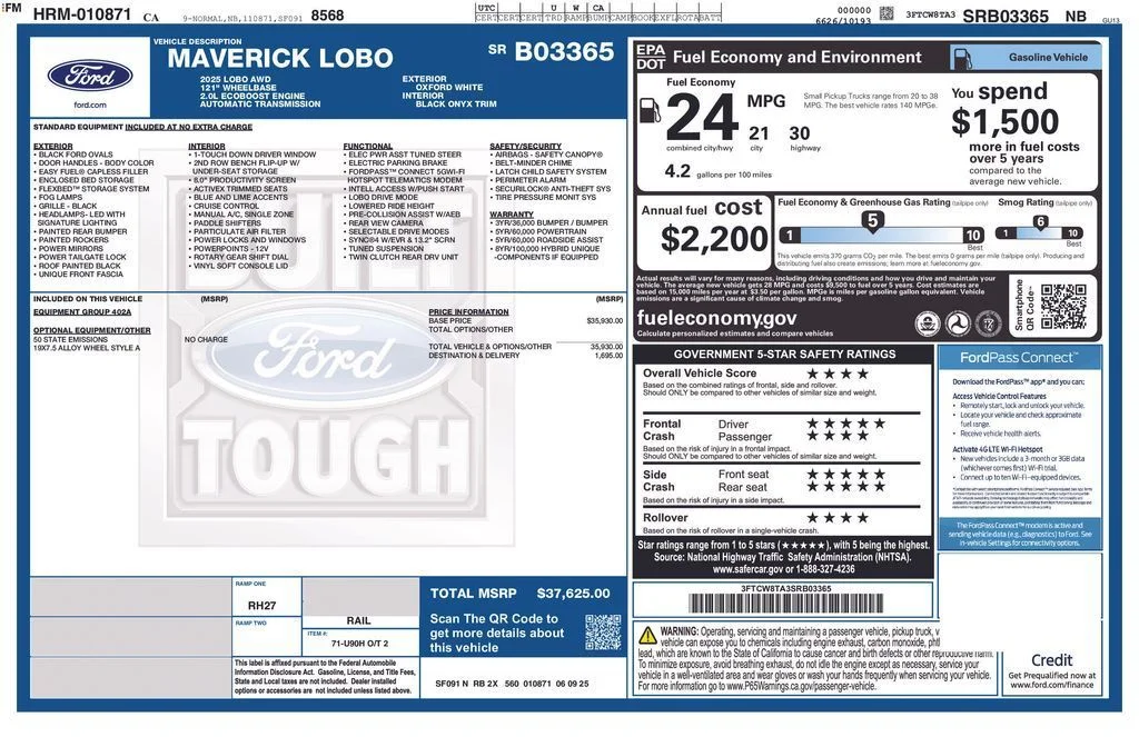 New 2025 Oxford White Ford Lobo Standard image 4
