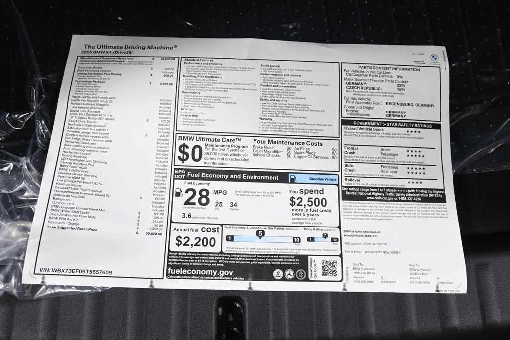 New 2026 Gray Metallic BMW xDrive28i image 36