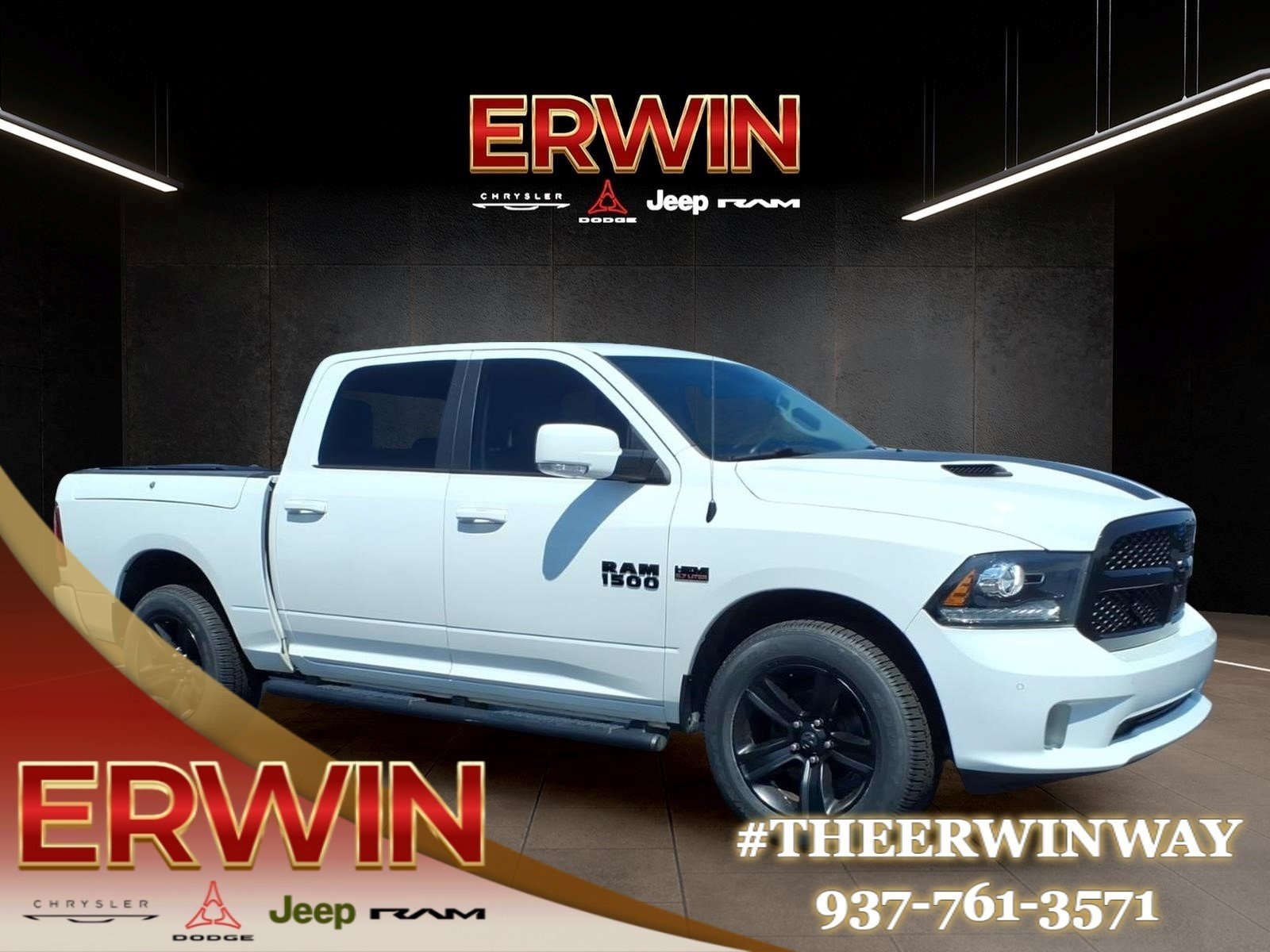 Used 2017 Bright White Clear Coat RAM Night image 1