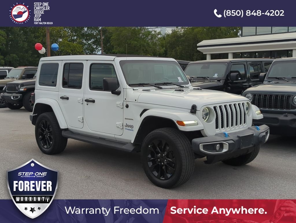 Used 2022 White Jeep Unlimited Sahara 4xe image 8