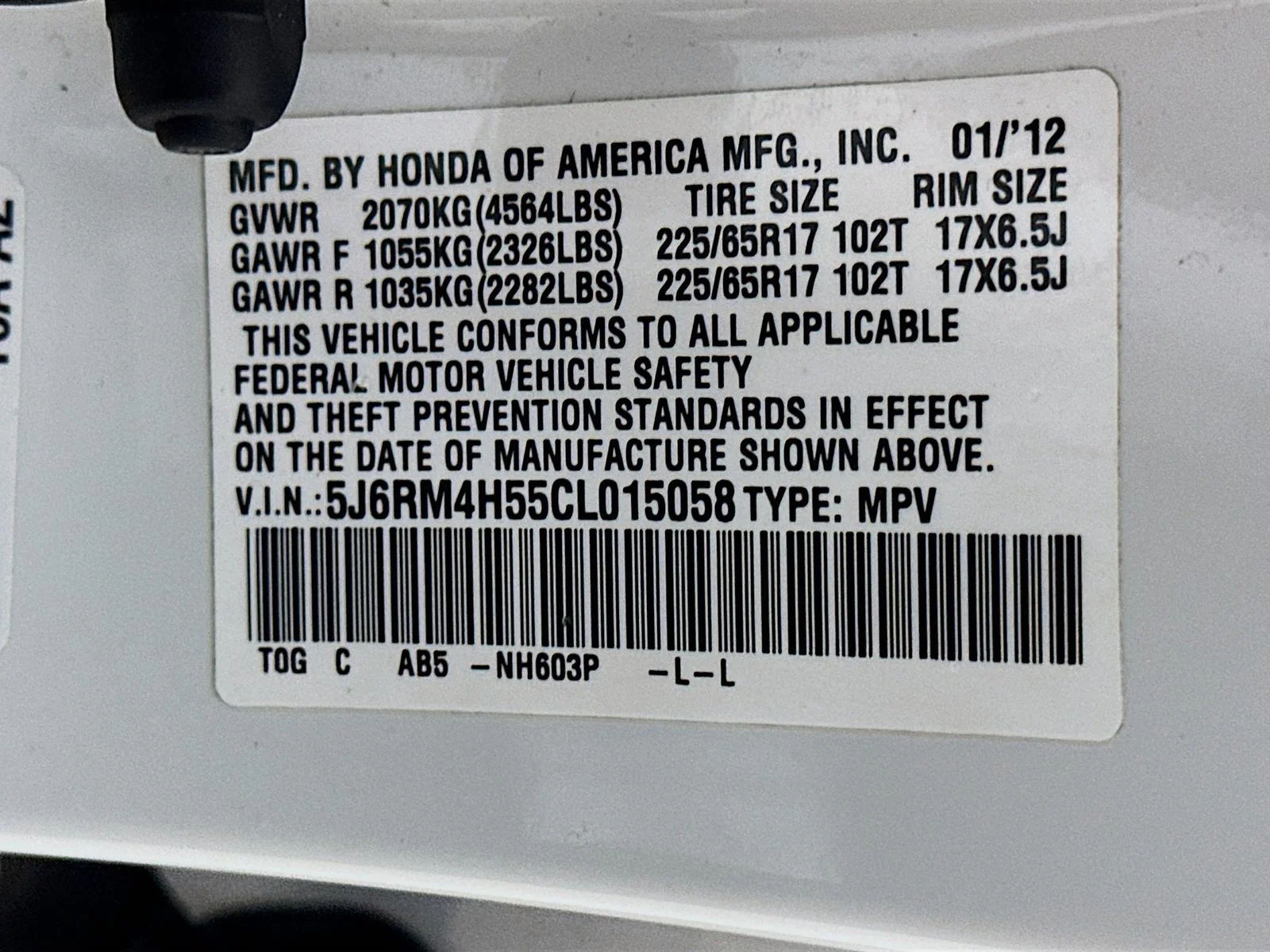 Used 2012 White Honda  image 44