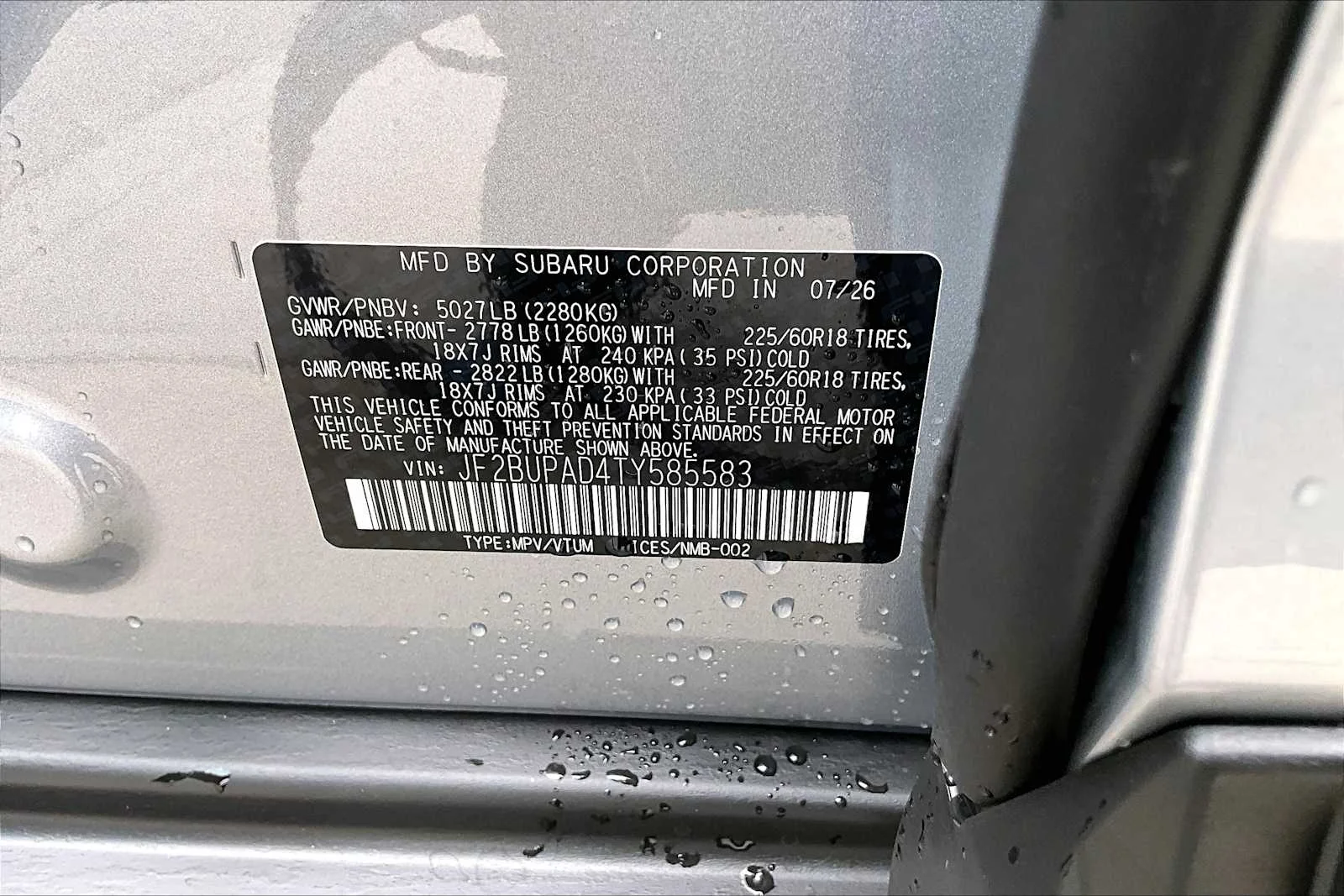 New 2026 Ice Silver Metallic Subaru Premium image 19