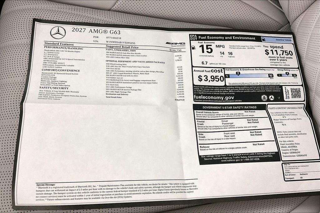 New 2027 MANUFAKTUR Dark Blue Non-Metallic Mercedes-Benz AMG® G 63 SUV image 13