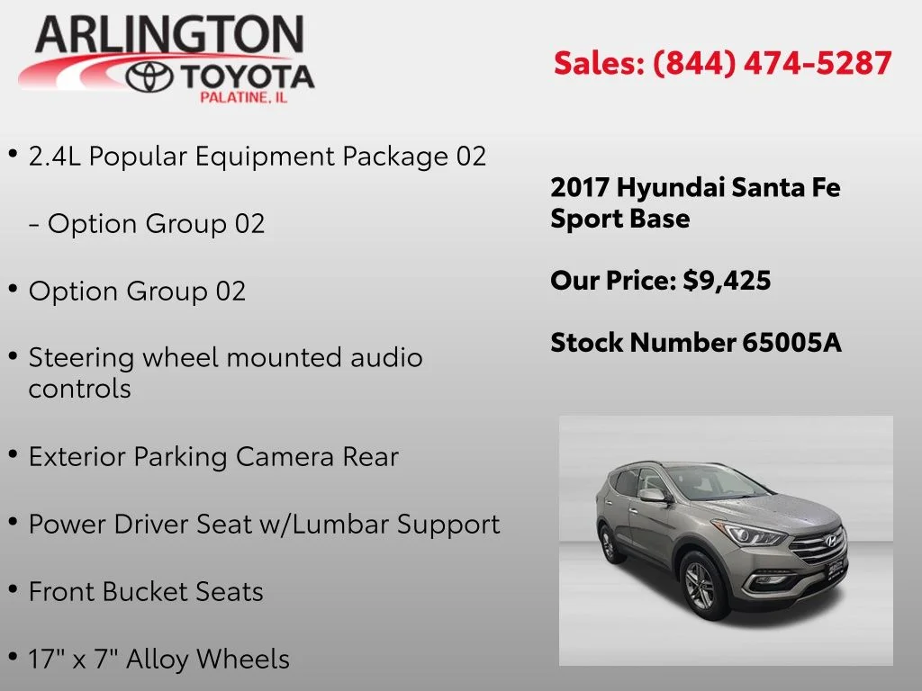 Used 2017 Hyundai Santa Fe Sport with VIN 5NMZUDLB2HH038552 for sale in Palatine, IL
