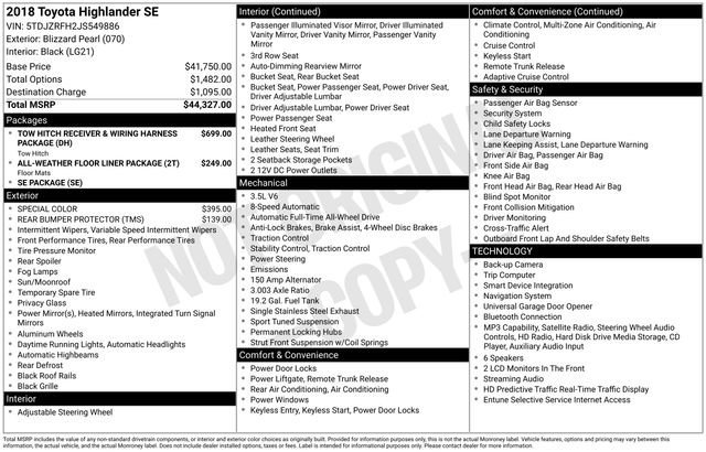 2018 Toyota Highlander SE