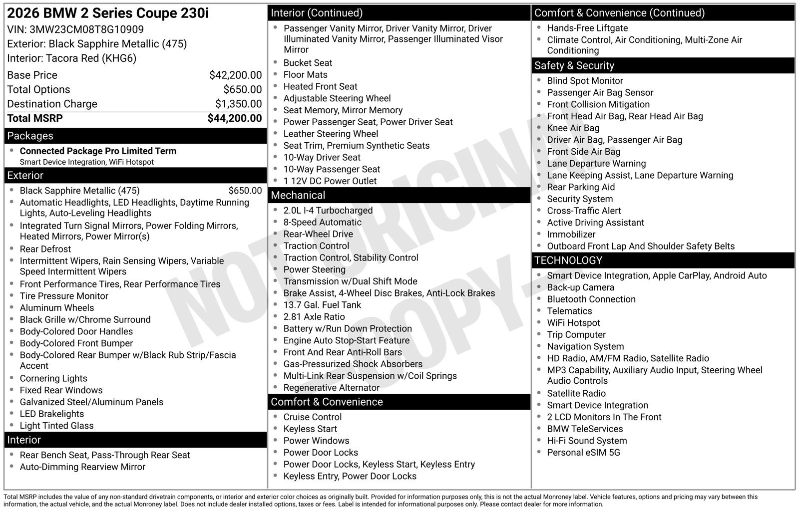 Used 2026 Black Sapphire Metallic BMW 230i image 2