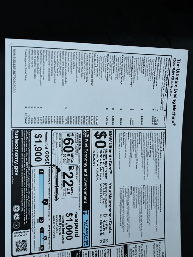 New 2026 Brooklyn Grey Metallic BMW xDrive50e image 25