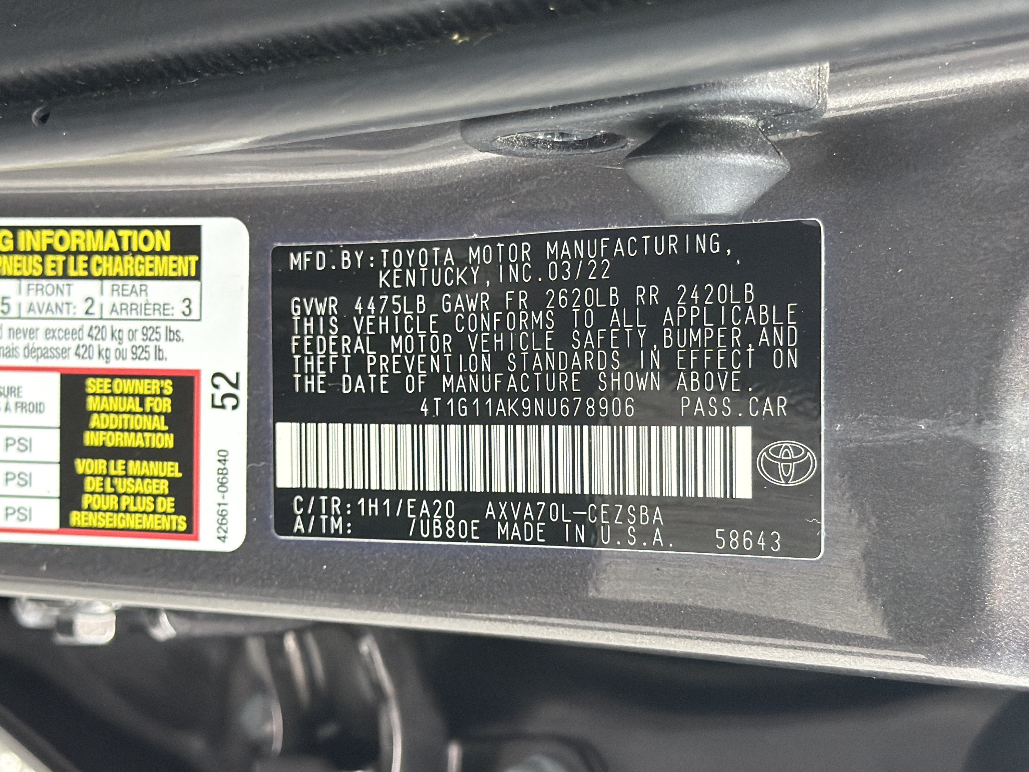 Used 2022 Predawn Gray Mica Toyota SE image 38