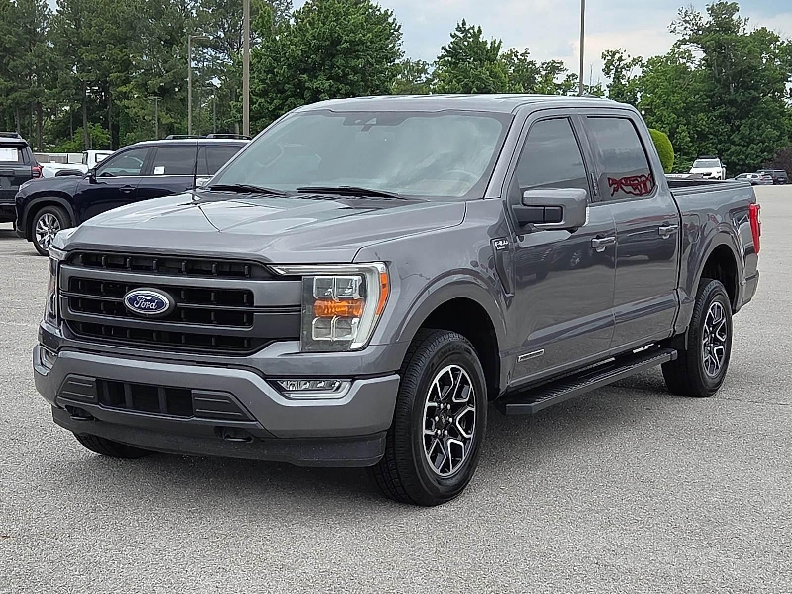 Used 2021 Carbonized Gray Metallic Ford LARIAT image 2