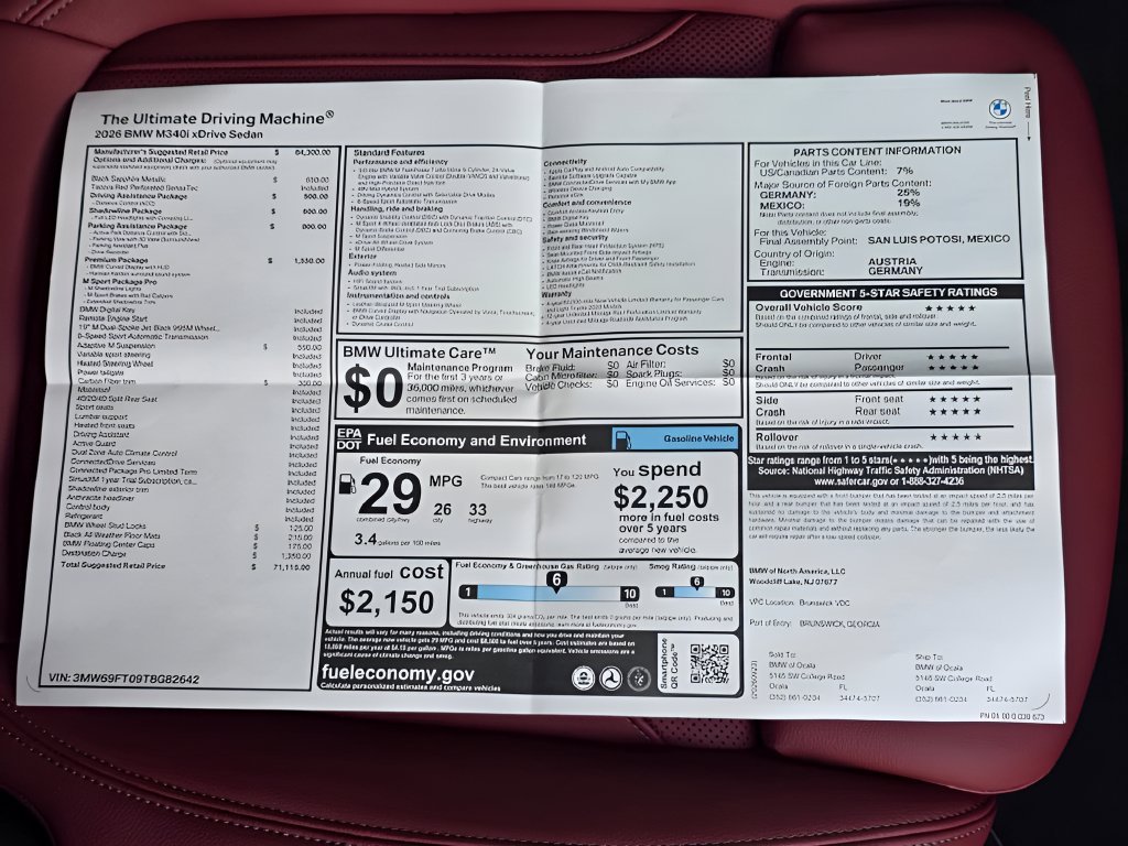 New 2026 Black Sapphire Metallic BMW M340i xDrive image 24
