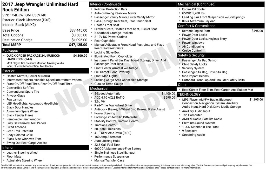 Used 2017 Black Jeep Unlimited Rubicon image 6