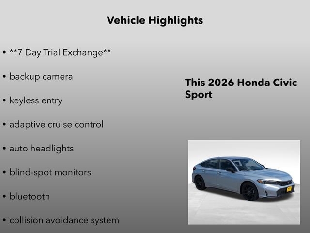 New 2026 Solar Silver Metallic Honda Sport image 5