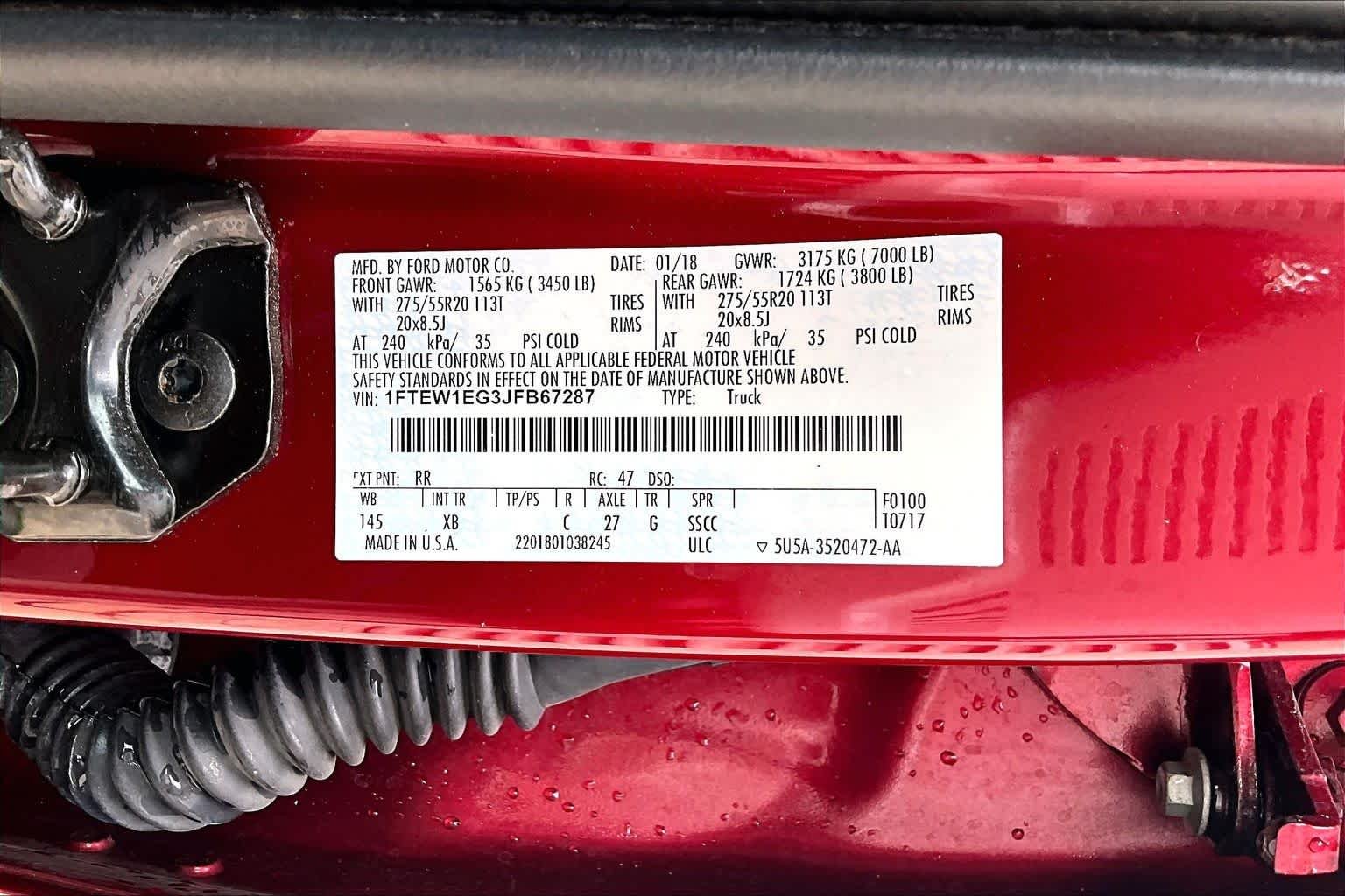 Used 2018 Ruby Red Metallic Tinted Clearcoat Ford XLT image 31