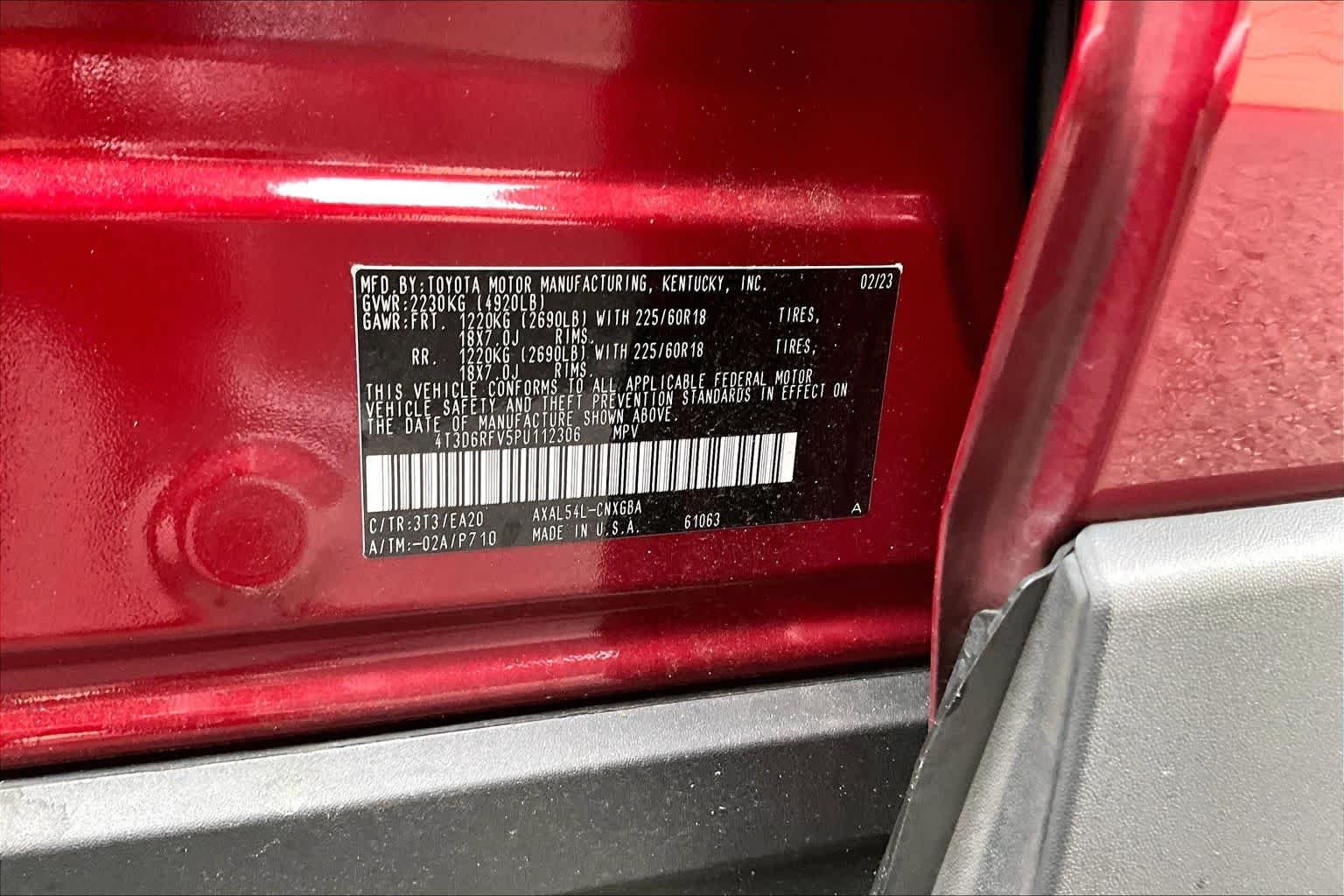 Used 2023 Ruby Flare Pearl Toyota Hybrid Limited image 34