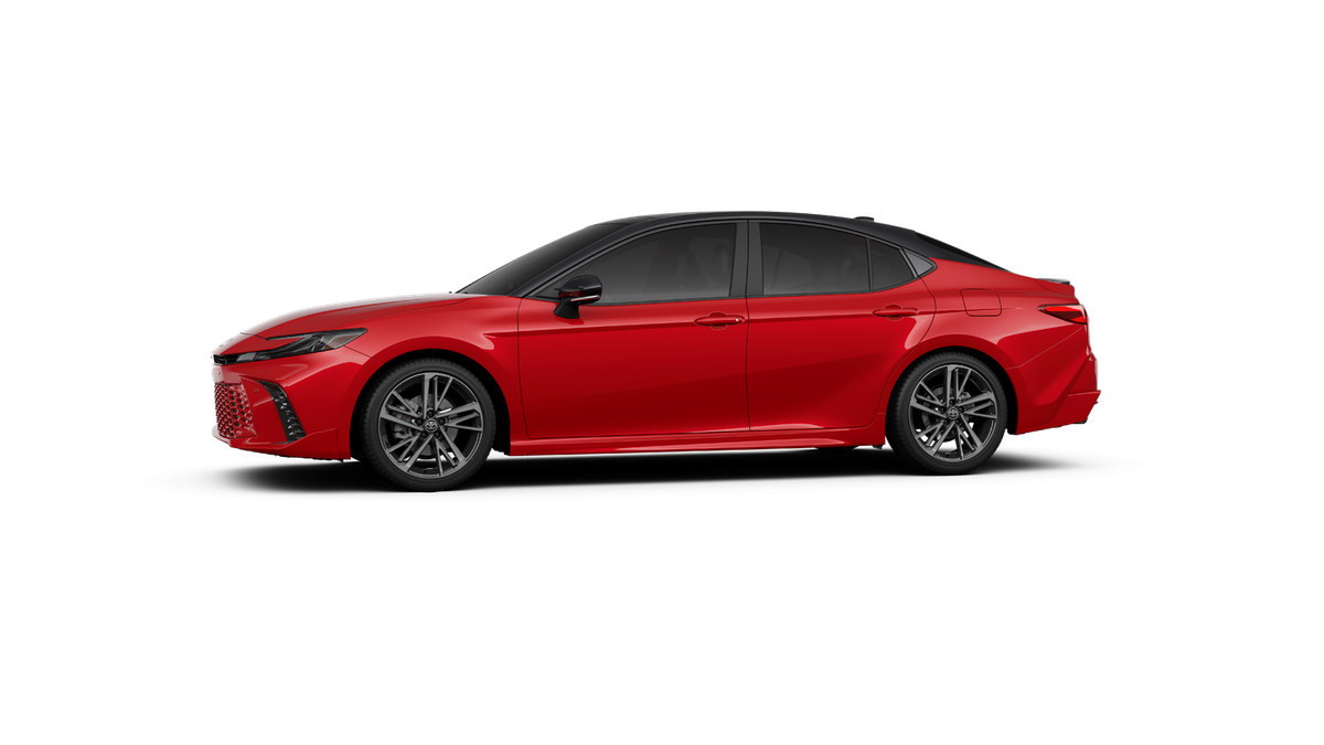 New 2027 Supersonic Red with Midnight Black Metallic roof Toyota XSE image 3