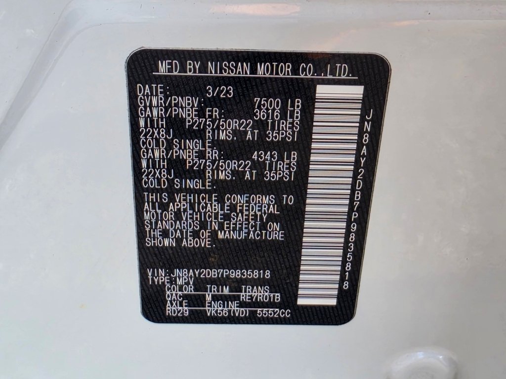 Used 2023 Aspen White TriCoat Nissan Platinum image 39