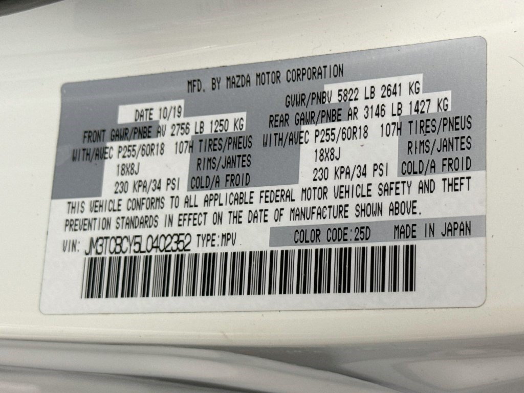 Used 2020 Snowflake White Pearl Mica Mazda Touring image 36