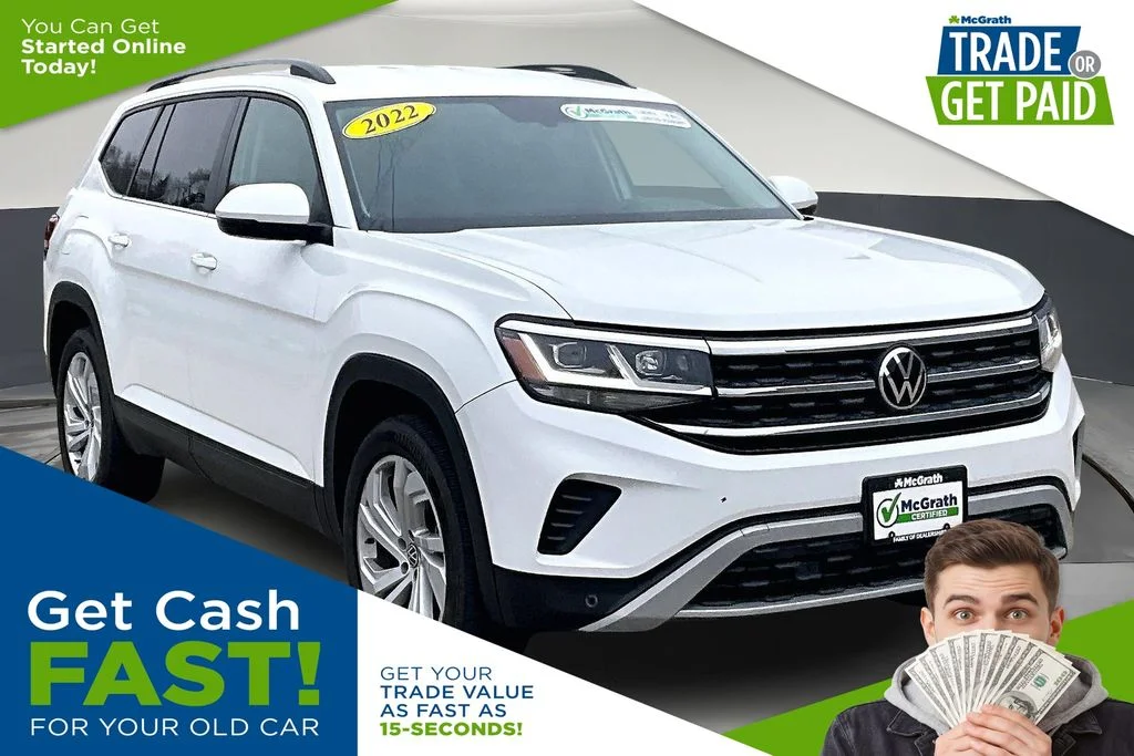 Certified Used 2022 White Volkswagen 3.6L V6 SE w/Technology image 1
