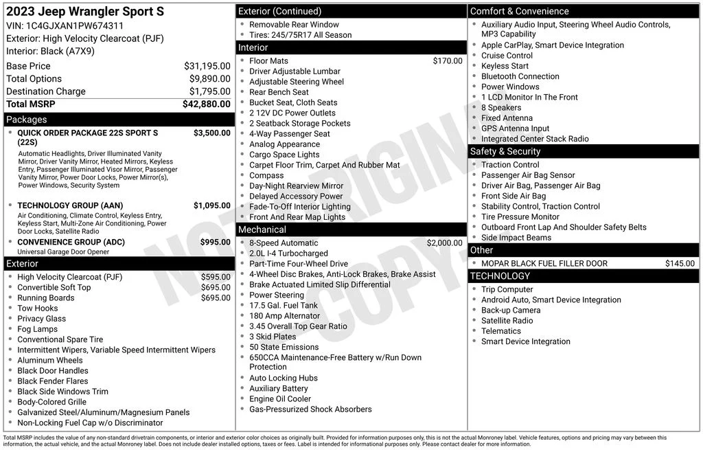 Used 2023 Yellow Jeep Sport S image 10