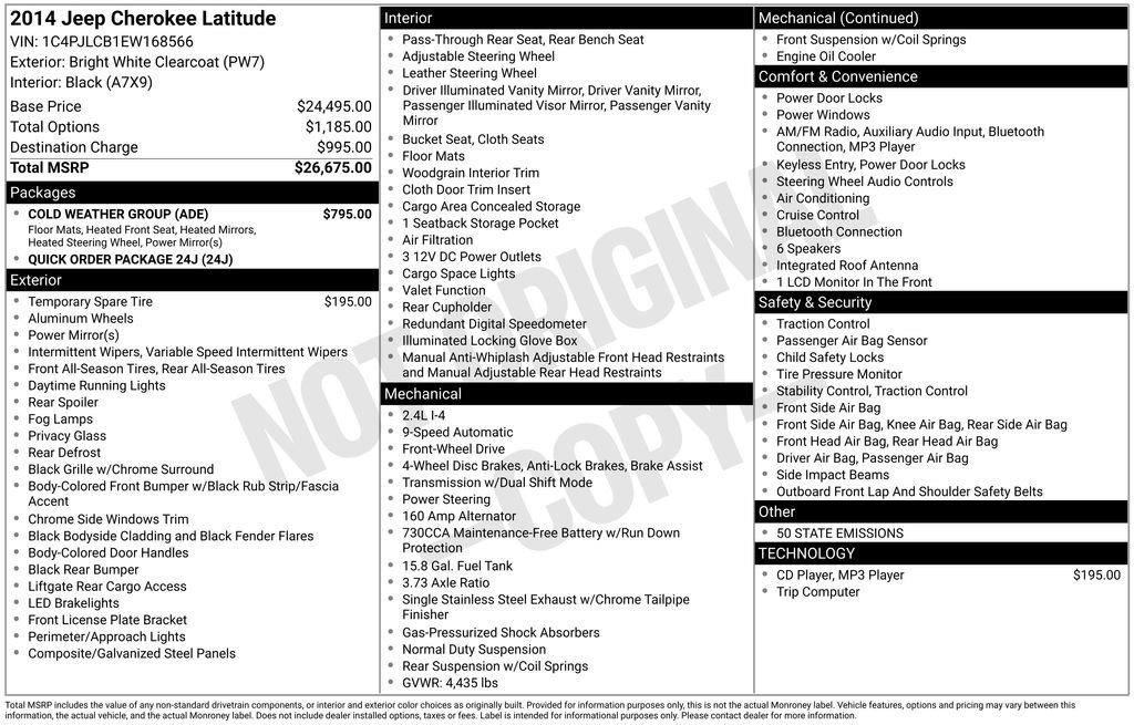 Used 2014 Jeep Cherokee Latitude with VIN 1C4PJLCB1EW168566 for sale in Newport News, VA
