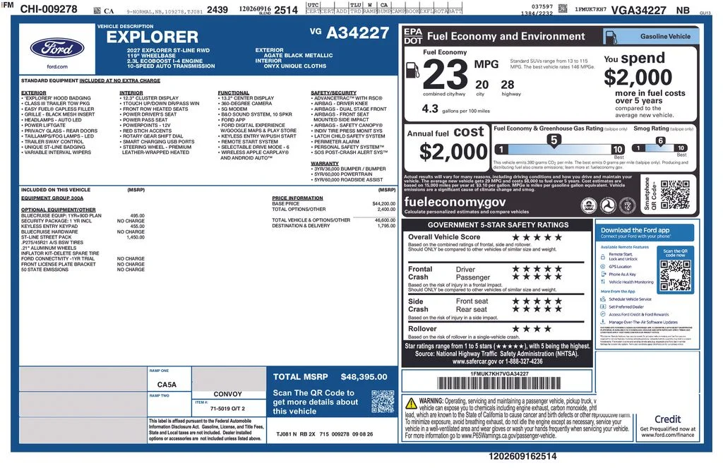 New 2027 Agate Black Metallic Ford ST-Line image 2