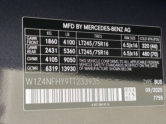 New 2026 Tenorite Gray Metallic Mercedes-Benz Passenger 144 WB image 20