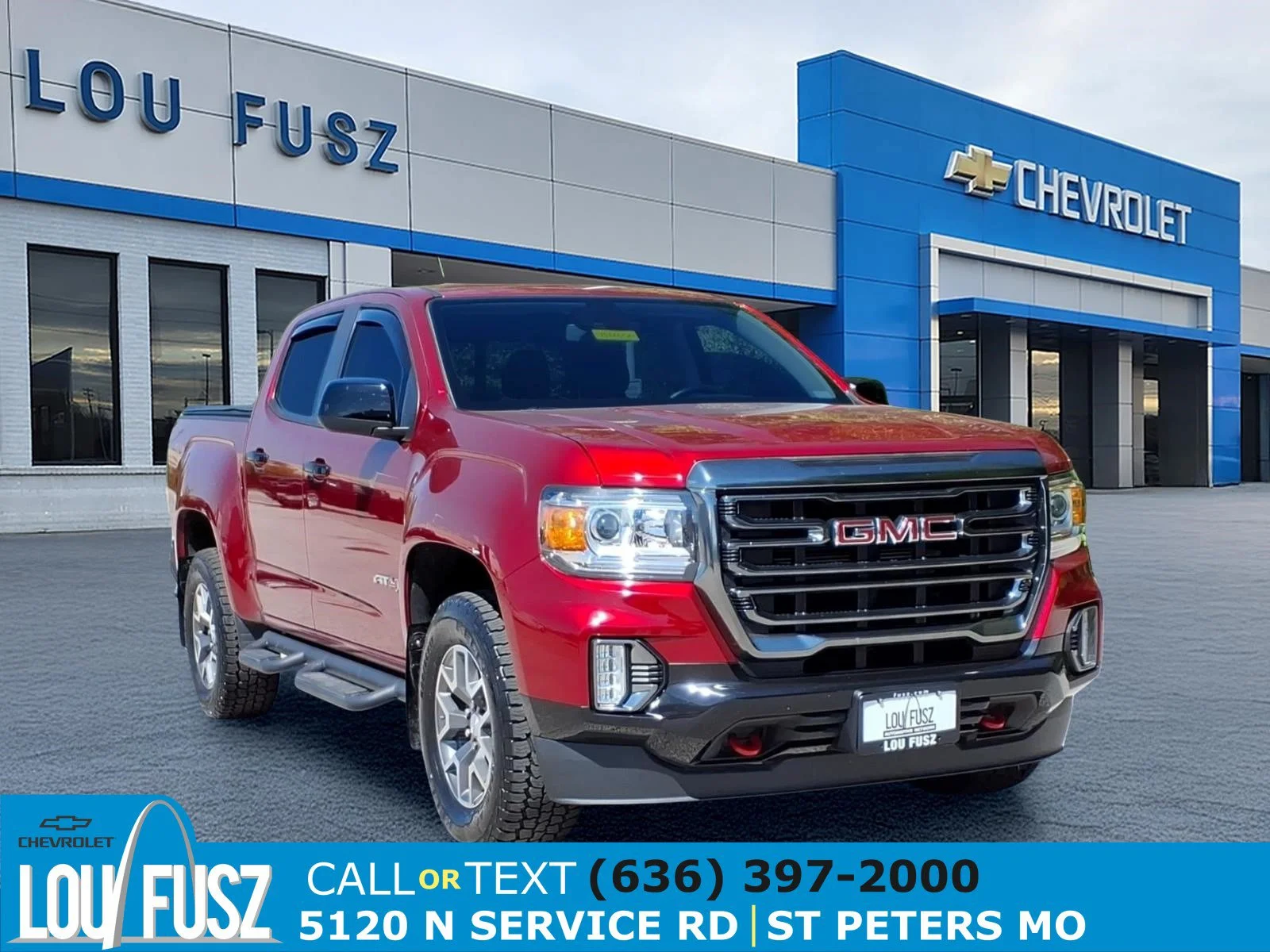 Used 2021 Cayenne Red Tintcoat GMC 4WD AT4 with Leather image 1