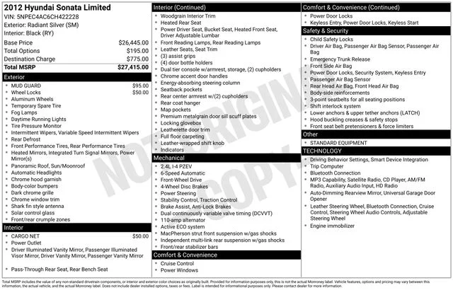 2012 Hyundai Sonata Limited