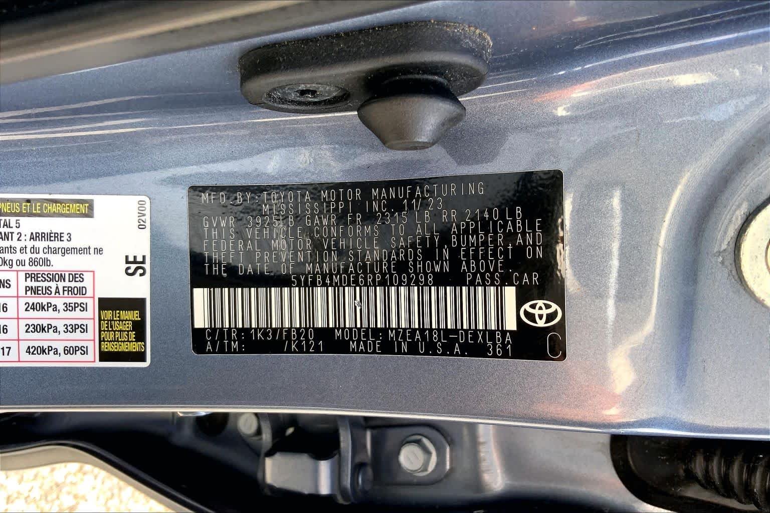 Used 2024 Celestite Toyota LE image 36