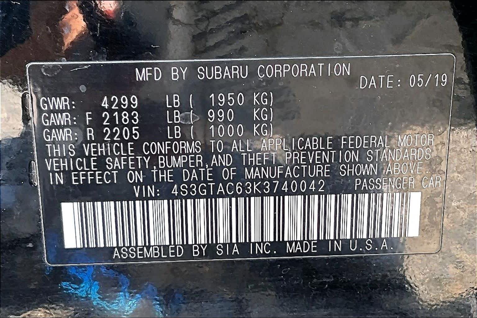 Used 2019 Crystal Black Silica Subaru Premium image 36