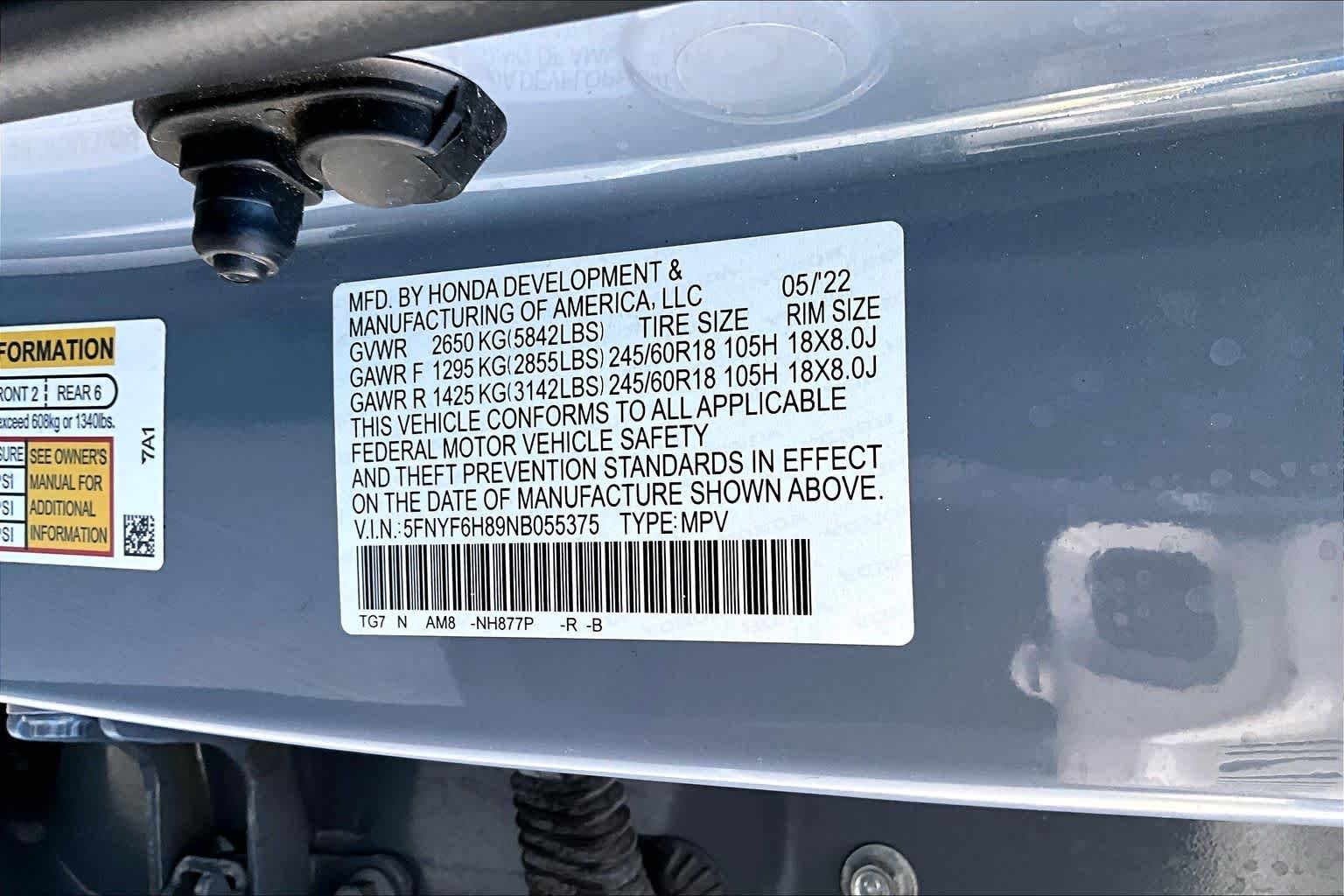 Used 2022 Sonic Gray Pearl Honda TrailSport image 32