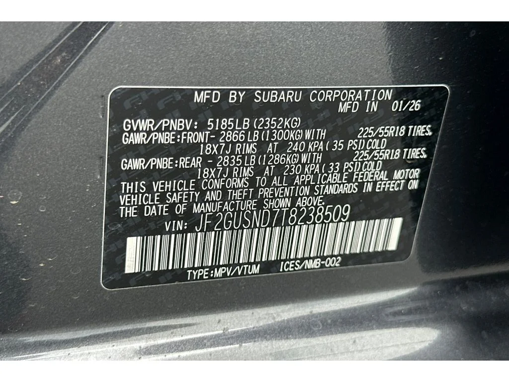 New 2026 MAGNETITE GRAY PEARL Subaru Limited Hybrid image 27