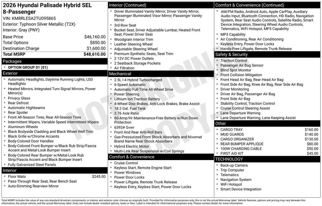 New 2026 Typhoon Silver Metallic Hyundai SEL image 5