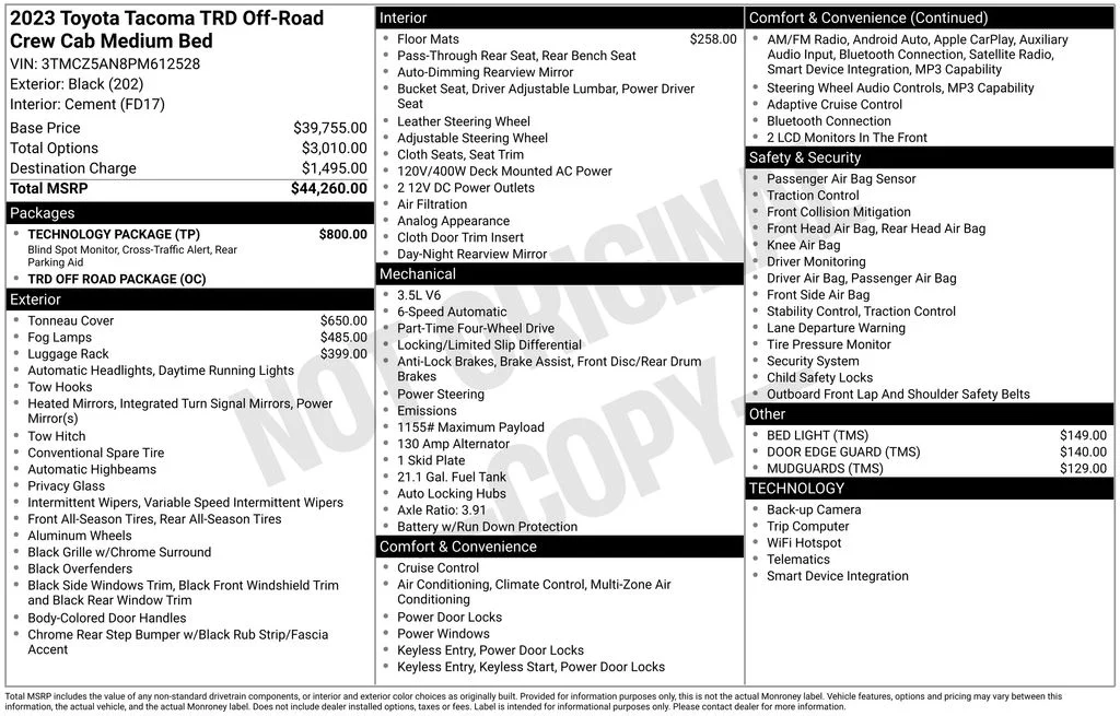 Used 2023 Black Toyota TRD Off-Road image 2