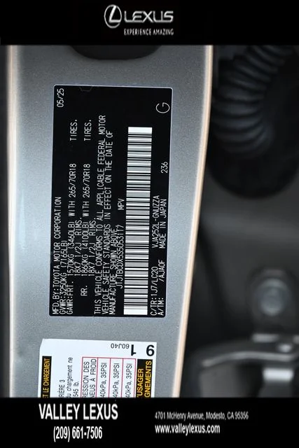 Certified Used 2025 Silver Lexus 550 Overtrail image 24