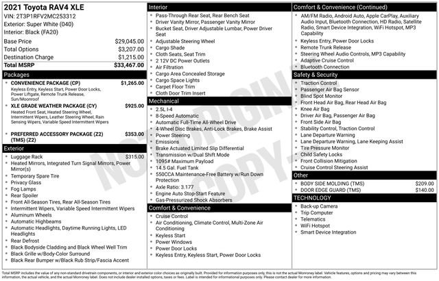 Used 2021 White Toyota XLE image 28