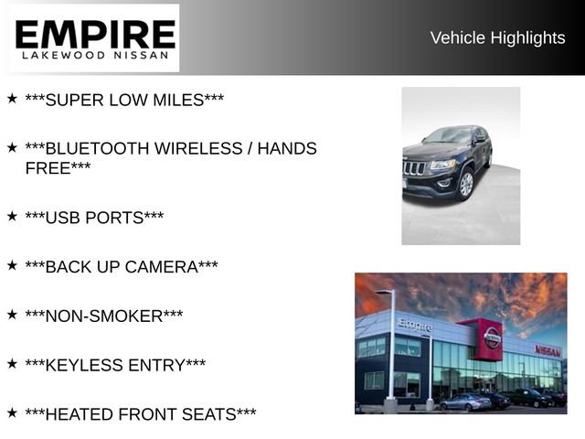 Used 2015 Jeep Grand Cherokee Laredo with VIN 1C4RJFAG2FC815200 for sale in Lakewood, CO