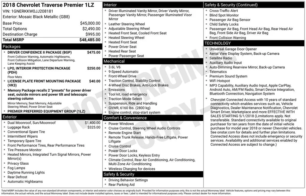 Used 2018 Black Chevrolet Premier image 2