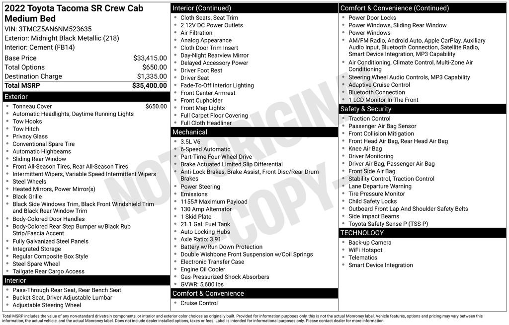 Used 2022 Black Toyota SR image 19