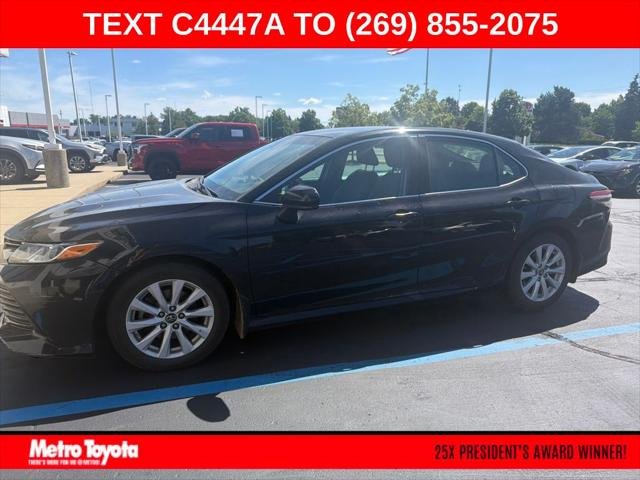 Certified Used 2019 MIDNIGHT BLACK METAL Toyota LE image 1