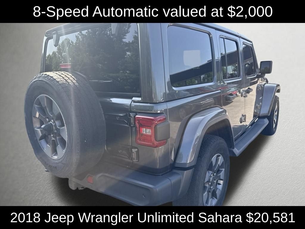 Used 2018 Crystal Metallic Jeep Unlimited Sahara image 3