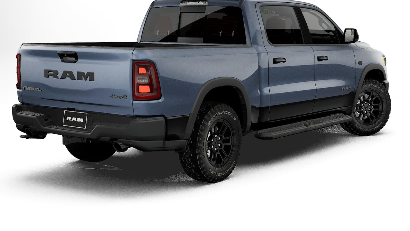 New 2027 Forged Blue Metallic Exterior Paint RAM REBEL image 2