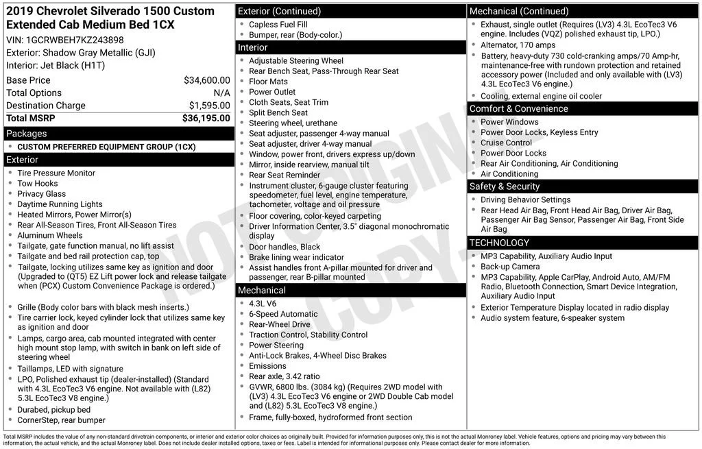 Used 2019 SHADOW GRAY METALLIC Chevrolet Custom image 37