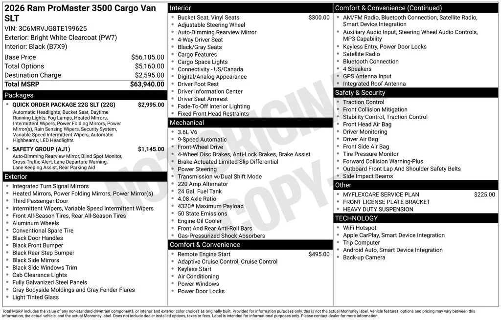 New 2026 Bright White Clear-Coat Exterior Paint RAM High Roof image 6