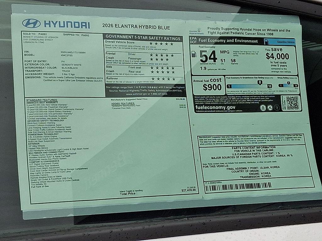 New 2026 Serenity White Pearl Hyundai Blue image 3